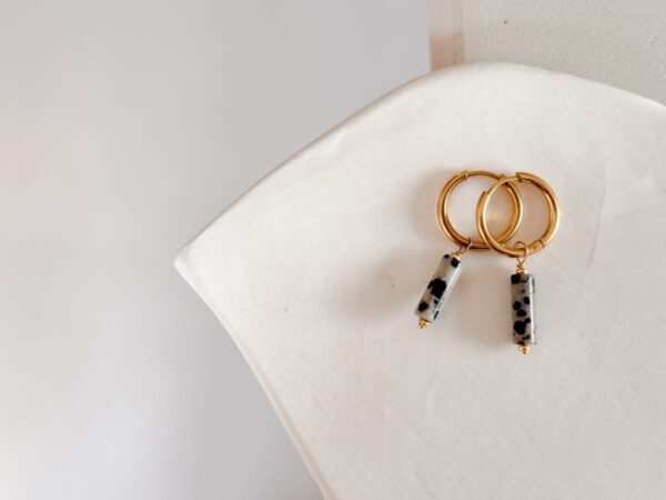 TUBE Oorbellen - Dalmatian Jasper